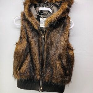 BB Dakota Brown Faux Fur Vest